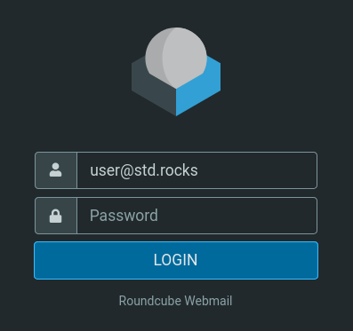 Interface web d'authentification Roundcube
