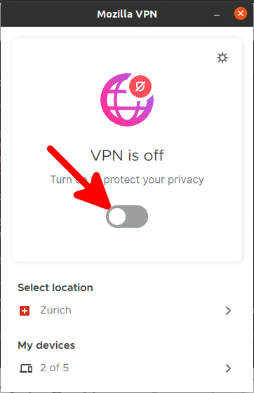 Mozilla VPN | Activer le VPN