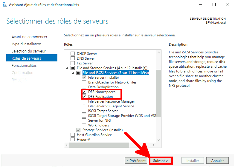 Windows Mise en place de DFS avec Replication