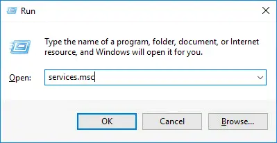 Windows exécuter, services.msc