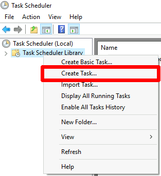 Windows Task Scheduler create a task
