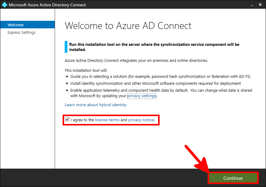 Azure AD Connect Installation | Welcome to Azure AD Connect