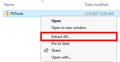 Windows PsExec | Extract zip