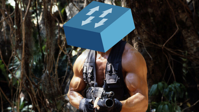 Illustration d’un commutateur réseau sécurisé représentant le durcissement et les meilleures pratiques de cybersécurité.