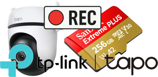 Caméra de surveillance TP-Link Tapo avec enregistrement continu sur carte microSD SanDisk Extreme Plus 256 Go