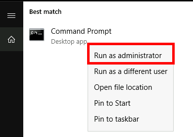 Windows ouvrir l'invite de commande en tant qu'administrateur