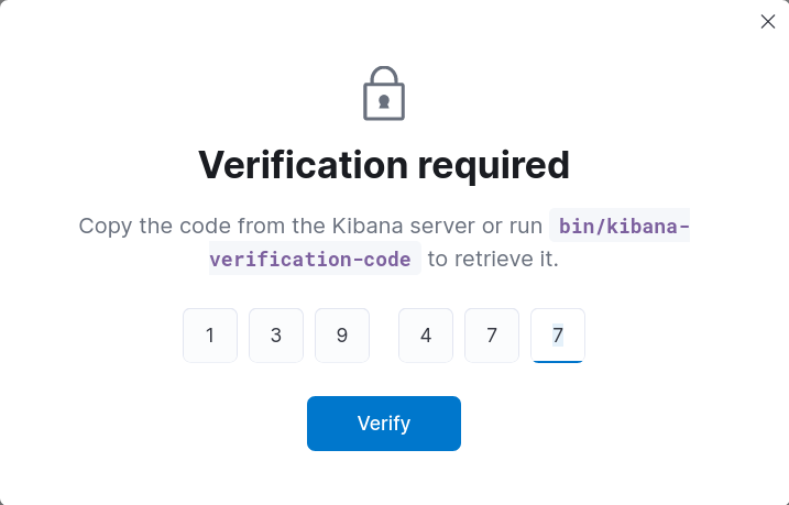 ElasticSearch | Kibana : verification code