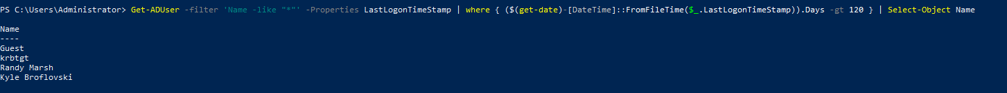 PowerShell | List old users account