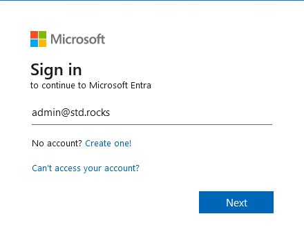 Microsoft Entra Login Page