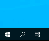 Windows 10 taskbar showing the search icon next to the Start button.
