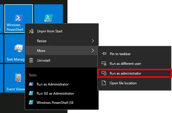 Windows | Open Windows PowerShell with administrator rights